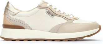Pikolinos Dames Beige Leren Veterschoenen Sneakers - Arrecife