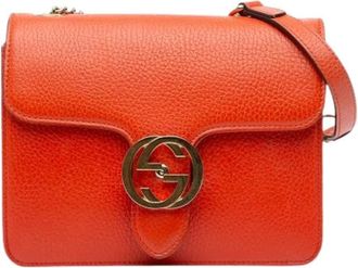 Gucci Pre-owned Cross Body Bags, female, Orange, Size: ONE SIZE Pre-owned Leather crossbody-bags