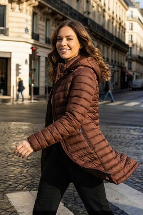 Roman Longline Quilted Hooded Puffer Coat