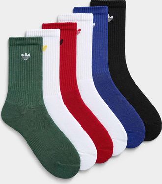 adidas Mens Neutral/colorful ribbed socks 6-pack
