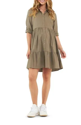 Ripe Adel Linen Dress in Olive at Nordstrom, Size X-Small