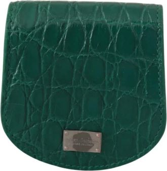 Dolce & Gabbana Pre-owned Exquisite Muntenhouder - Dames - Vintage Accessoires - Groen - ONE Size - Leer - Vintage