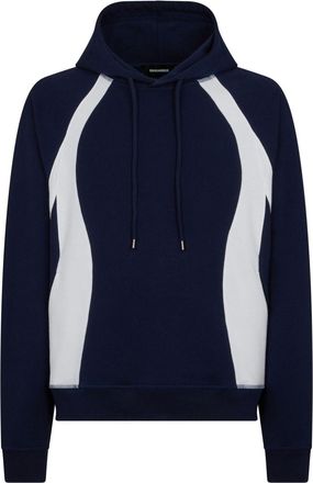 Dsquared2 panelled logo-print hoodie - men - Cotton - S - Blue