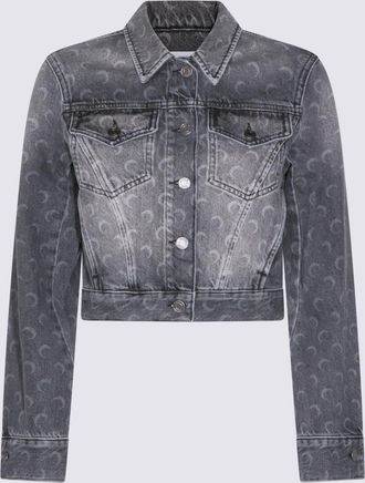 Marine Serre Dark Grey Cotton Denim Jacket