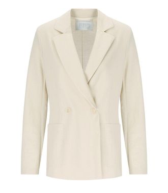 Harris Wharf London Ivory Double-Breasted Blazer