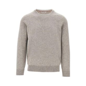 Brunello Cucinelli Kasjmieren trui met ronde hals - Heren - Truien - Beige - Maat: M Kasjmier