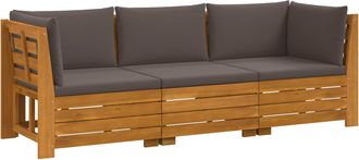 vidaXL 3 Uds. Conjunto De Sof&aacute;s De Exterior Madera De Acacia S&oacute;lida Vidaxl