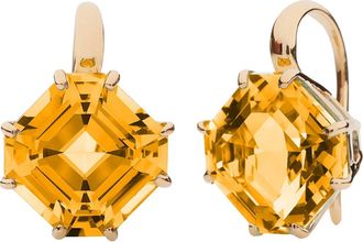Goshwara Gossip Asscher-Cut Blue Topaz Drop Earrings in Citrine at Nordstrom