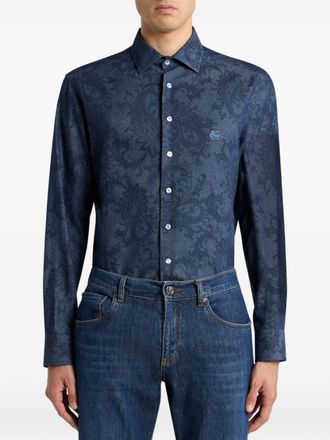 Etro Mens Shirt Blue Cotton