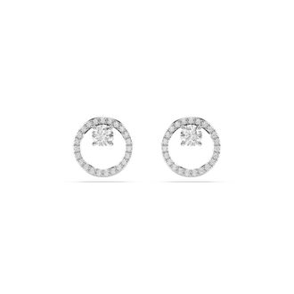 Swarovski Dextera Womens Base Metal Stud Earrings - Silver 5692262 - One Size