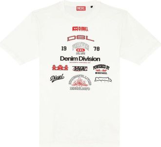 Diesel T-just-n 14 T-Shirt - Heren - T-shirts - Wit - XL - Katoen - Tops
