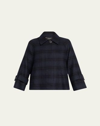 Akris Alisa Check Wool Double Face Jacket