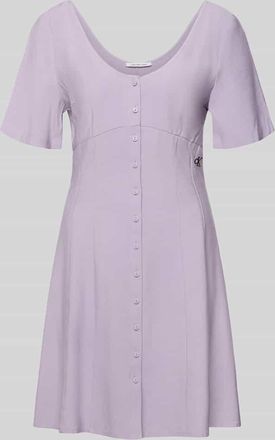 Calvin Klein Jeans Minikleid mit Label-Stitching in Lavender, Gr&ouml;&szlig;e XS
