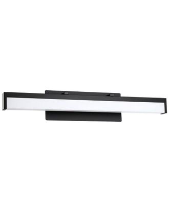 Eglo Eglo Hemlock 1 Light Integrated Led Bath/Vanity Light With Matte Black Finish & White Acrylic Shade