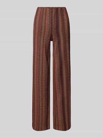 Christian Berg Wide Leg Stoffhose mit Strukturmuster in Mittelbraun, Gr&ouml;&szlig;e M