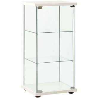 vidaXL Storage Cabinet Tempered Glass White Vidaxl