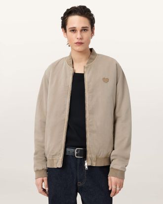 AllSaints Cotton Forres Cotton Bomber Jacket, Size: XXL