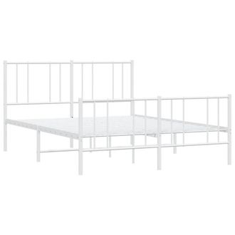 Berkfield Home Metal Bed Frame with Headboard & Footboard White 140x200 cm