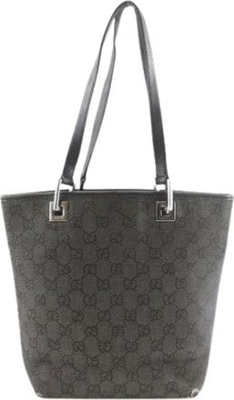 Gucci Pre-owned Tote Bags, female, Black, Size: ONE SIZE Pre-owned Denim gucci-bags