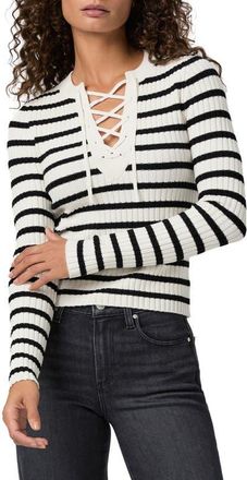 Paige Beatrice Long Sleeve Shirt in Antique White/Black at Nordstrom, Size Xx-Small