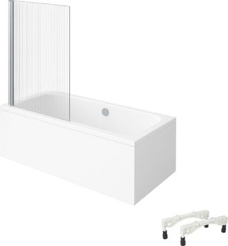 Villeroy & Boch Ba&ntilde;era Recta Villeroy & Boch Architectura Con Patas Acr&iacute;lica 190 X 90 Cm + Mampara De Ba&ntilde;era Izquierda Aurys Raywall Cromada