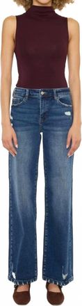 Kancan High Rise Wide Leg Jeans In Dark Wash