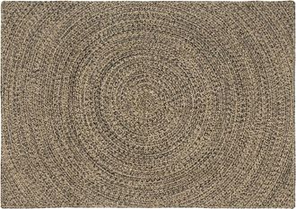 vidaXL Alfombra De &Aacute;rea Natural Y Negro 120 X 170 Cm Yute Vidaxl