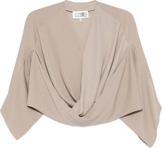 Maison Margiela Gedrapeerde Twist Top - Dames - Blouses - Beige - S - Overhemden