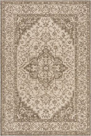 Safavieh Alfombra medall&oacute;n de polipropileno beige, 122 x 183 cm