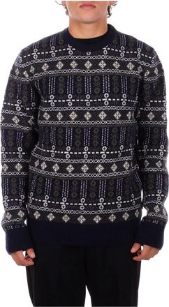 Barbour Maglia Logo Frontale - Heren - Ronde hals truien - Blauw - L - Wol - Truien & Vesten
