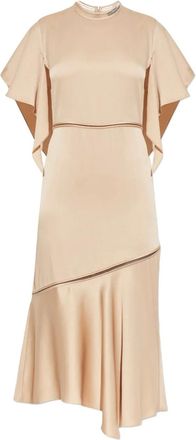 Fabiana Filippi layered asymmetrical-hem dress - Neutrals