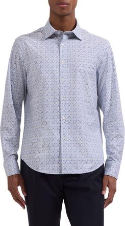 Bugatchi James OoohCotton Geo Print Button-Up Shirt in Sand at Nordstrom, Size Xxx-Large