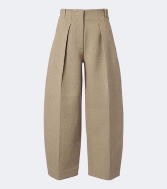 Jacquemus Pantalones Ovalo barrel en mezcla de algod&oacute;n y lana