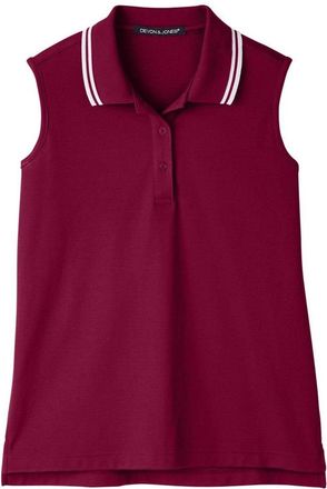 Devon & Jones Womens CrownLux PerformancePlaited Tipped Sleeveless Polo