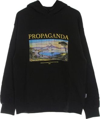 PROPAGANDA Zwarte lichtgewicht hoodie - Heren - Hoodies - Zwart - XL - Katoen - Hoodies & sweatvesten
