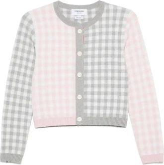 Thom Browne Gingham-Check Wool Cardigan - Womens - Virgin Wool
