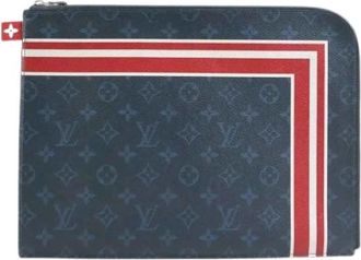 Louis Vuitton Tweedehands Canvas Louis Vuitton tassen - unisex - Vintage Clutch - Blauw - ONE Size - Vintage