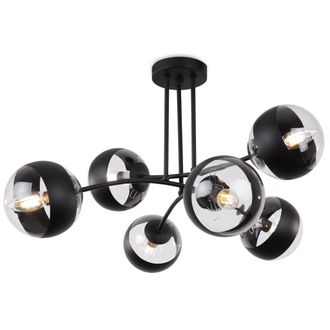 OEM L&aacute;mpara De Techo Toledo Negra 6 Pantallas Planas Negras E14