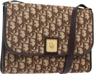 Dior Pre-owned Vintage Trotter Canvas Schoudertas - Dames - Vintage Schoudertas - Bruin - ONE Size - Vintage
