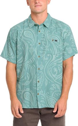 Billabong Sundays Stripe Jacquard Short Sleeve Cotton Button-Up Shirt in Blue Surf at Nordstrom, Size Xx-Large