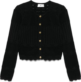 Elisabetta Franchi Cardigan con lavorazione pointelle - Nero
