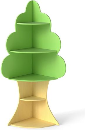 Costway Tree Bookshelf Kids 5-Tier Children Book Display Rack-Green