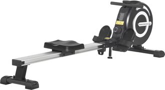 HOMCOM Fitness Adjustable Magnetic Rowing Machine Rower with LCD Monitor