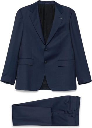 Tagliatore Single Breasted Suits, male, Blue, Size: L Single-Breasted Suit