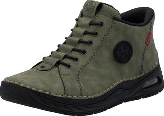 Rieker Slip-On Sneaker RIEKER Ready2GO, Damen, Gr. 41, gr&uuml;n (khaki), Nubuklederimitat, Schuhe Slip-On Sneaker, High Top Sneaker, Boots, Stiefelette mit verst