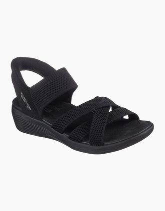 Skechers Womens Skechers Arya - Cooling Off Polyester Womens Black Sandals - Size: 3