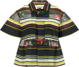 sacai Patroon Mix Shirt - Dames - Overhemden - Veelkleurig - M - Polyester - Overhemden