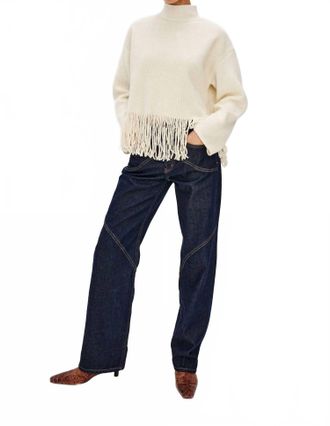 Rails Lise Fringe Mock-Neck Sweater In Ivory