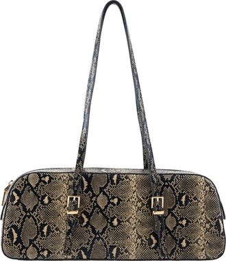 Seidenfelt Manufaktur Lilleby Shoulder Bag Reptile Beige black