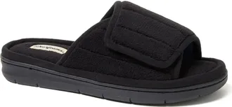 Dearfoams Mickey Terry Adjustable Shower Slide Slipper in Black at Nordstrom, Size X-Large